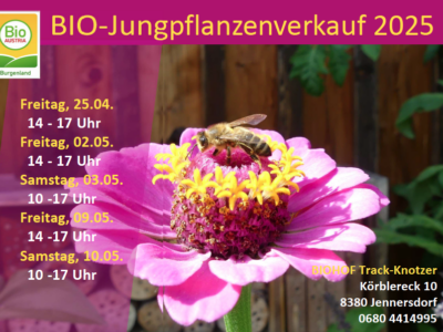 Termine für Jungpflanzenverkauf Biohof Track-Knotzer 2025