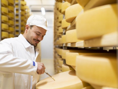 Mann mit Käse