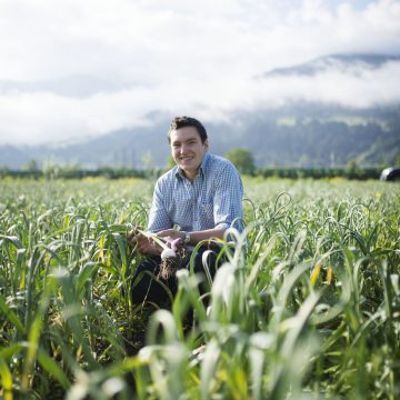 Clemens Lutz in seinem Feld
