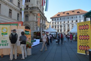 rechts im Bild - gscheit feiern rollup