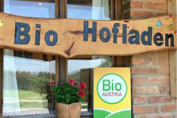 Schild Bio Hofladen Starzhofer