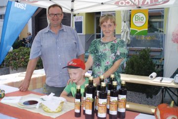 Stand mit Kürbiskernöl am Biofest Frauenkirchen 2016