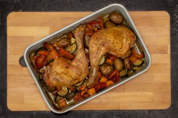 Gemüsehuhn aus dem Backofen